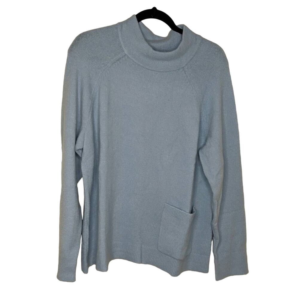 Halogen (Nordstrom) Pocket Front Sweater Pocket Knit Wool Blend Mock Neck 1X New